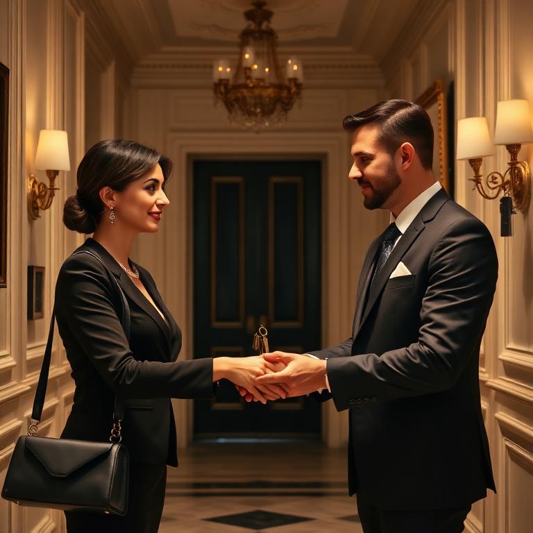 Remise des clés personnalisée dans une entrée haussmannienne